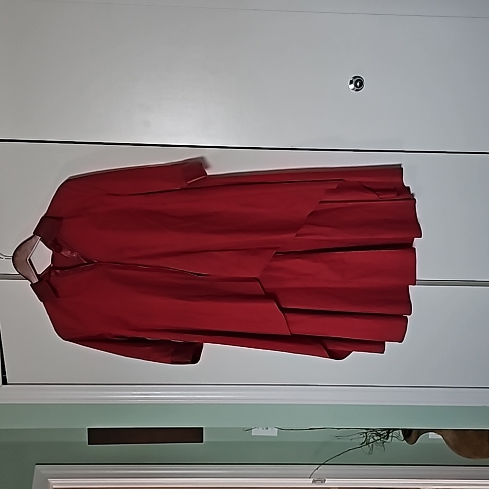 Red flowing shirt